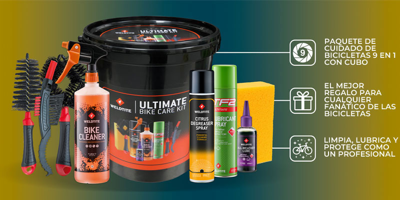 kit productos de mantenimiento de bicicletas Weldtite